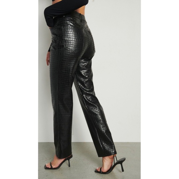 NWT Dynamite Croc Faux Leather Pants - Picture 2 of 2